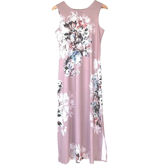 Pink Floral Slip Midi dress Papillon Sleeveless  Pink Large NWT Balletcore - Picture 6 of 9